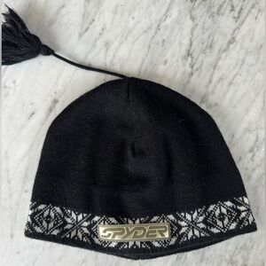 Spyder Black Ski Knit Beanie